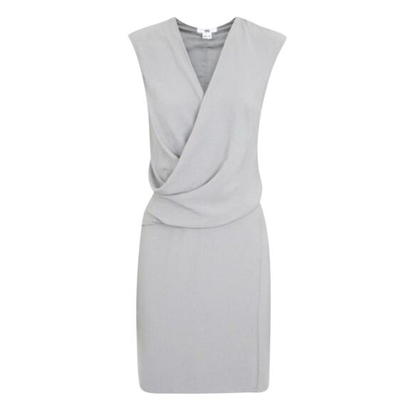 Helmut Lang Grey Nexa Draped Front Mini Dress Size Small - Picture 1 of 9